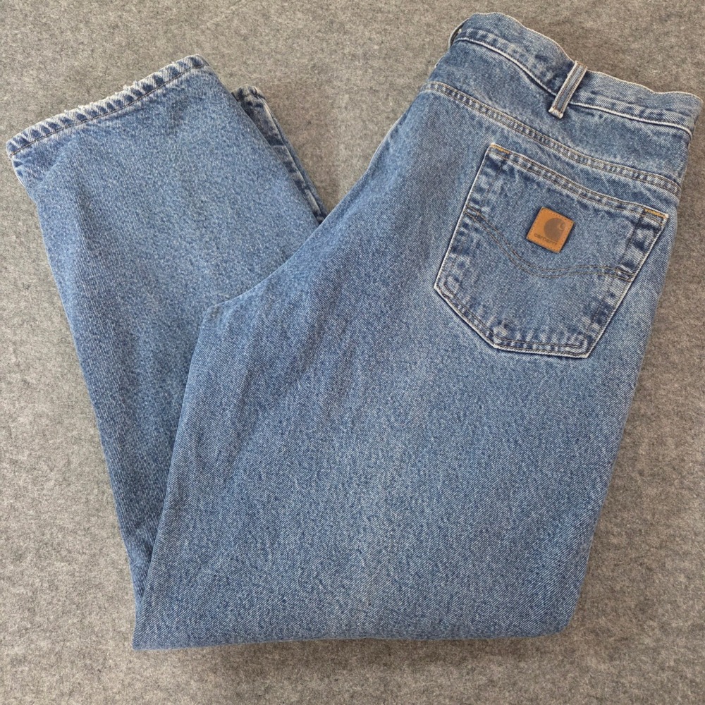 Carhartt Flannel Lined Relaxed Fit Jeans Mens 40x30 Made in Mexico Workwear
